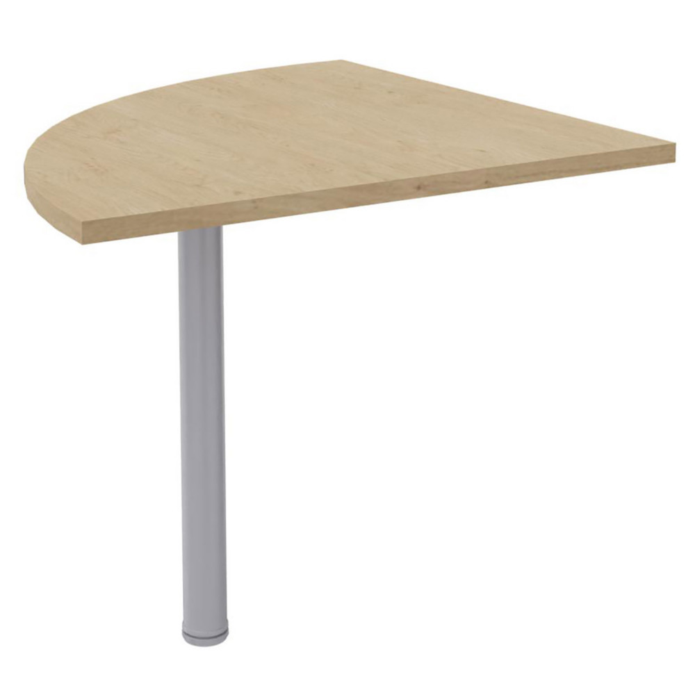 Angle de liaison 90 arrondi Axiome - Cts 80 cm - Plateau Chne - Pied Aluminium