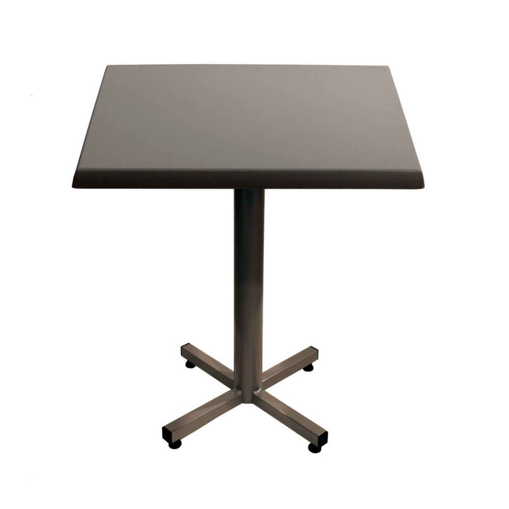 Table Coffee carre L.70 x P.70 x H.75 cm - Plateau Gris  Pied central Aluminium
