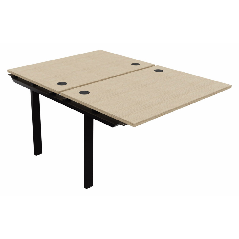 Module suivant pour ensemble 2 bureaux droits E-link - L.120 x P.163 cm - Plateau Chne - Pieds Noir