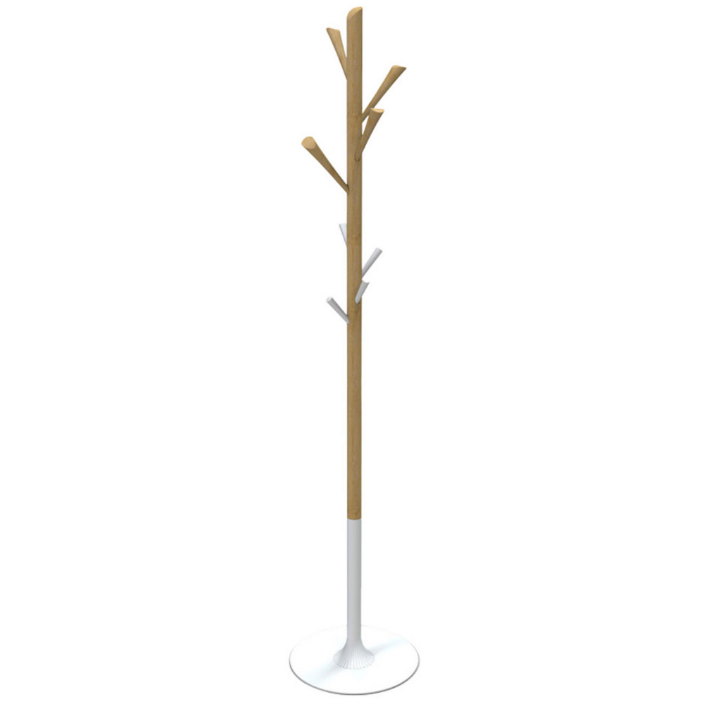 Alba Portemanteau Olaf 8 patres - Bois et blanc