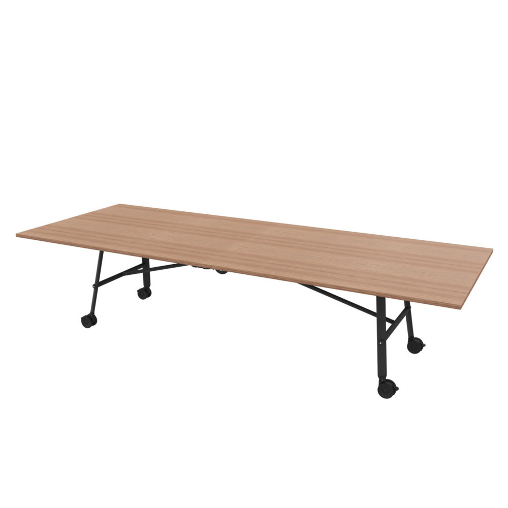Table mobile plateau rabattable Serenity 320 x 120 cm Noyer  Pied Noir