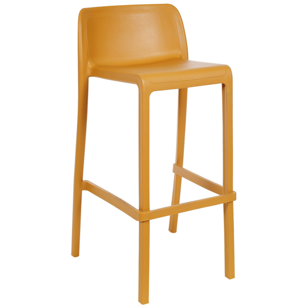 Tabouret haut dextrieur Jonah en polypropylne recyclable  Moutarde