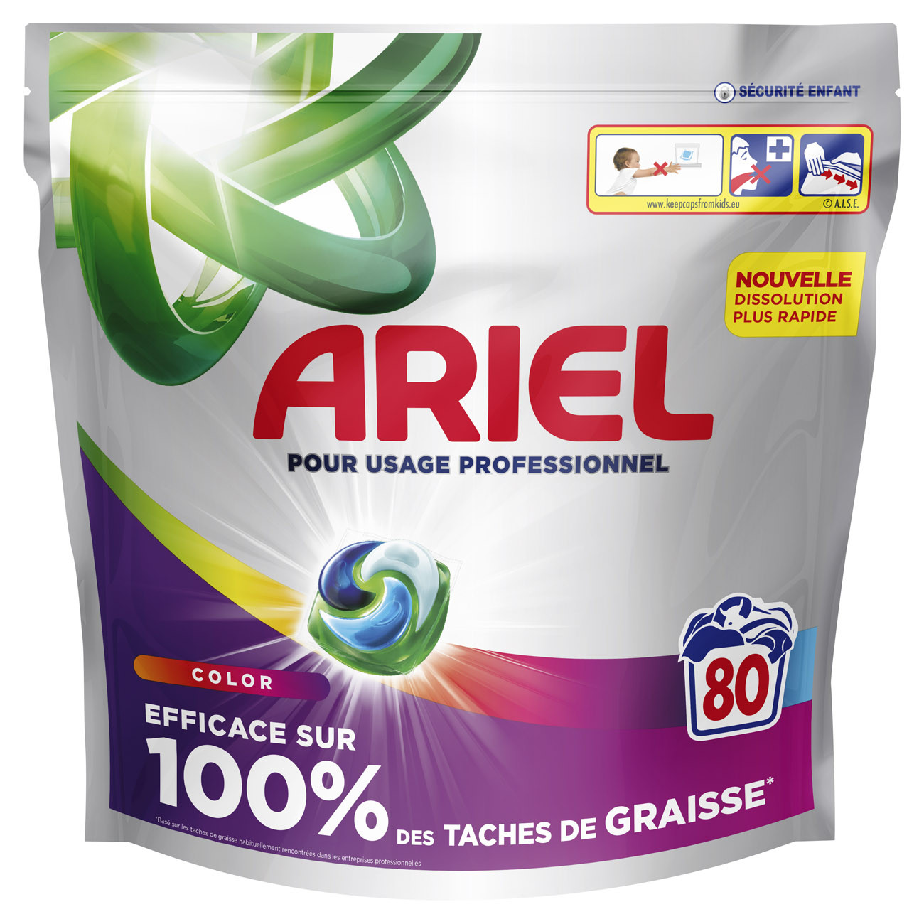 Ariel Lessive Professionnelle All in 1 PODS Colour Protect pour le linge - Boîte de 80 doses