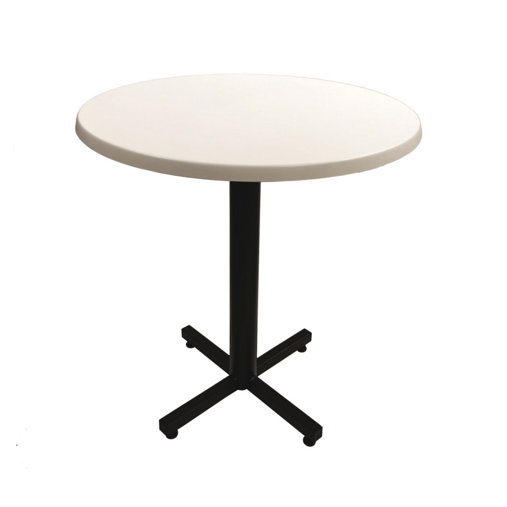 Table Coffee ronde .70 x H.75 cm - Plateau Blanc  Pied central Noir