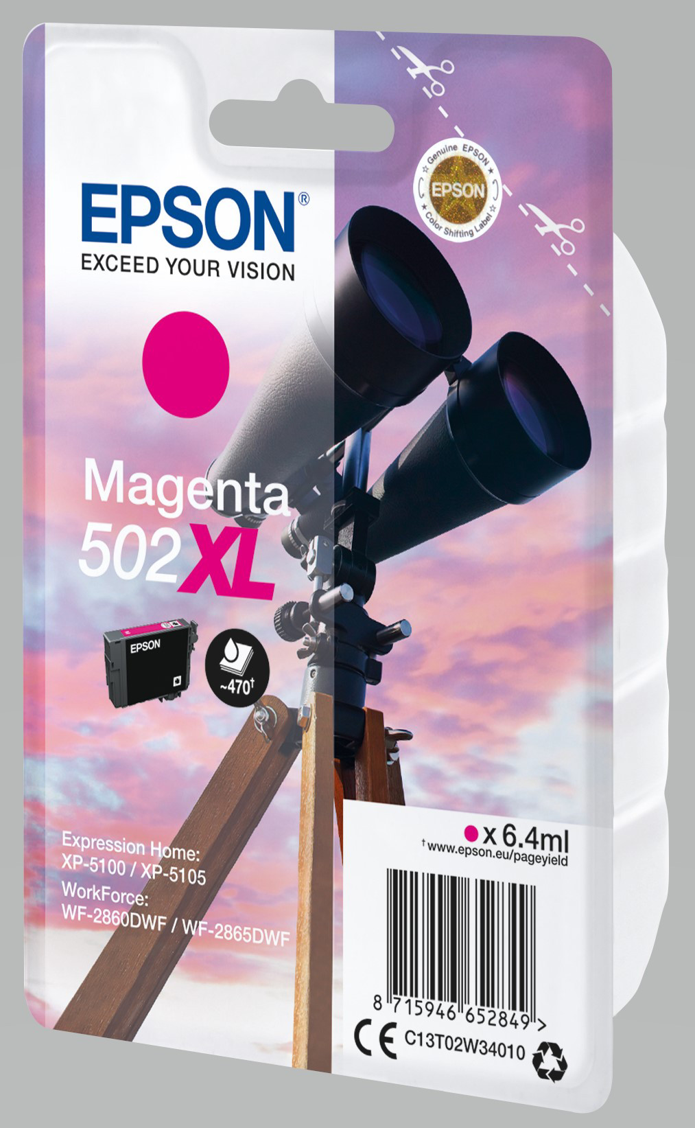 Epson 502 XL ''Jumelles'' Cartouche d'encre originale grande capacité C13T02W34010 - Magenta