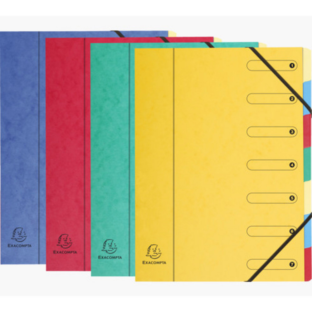 Exacompta Trieur  lastiques A4 Harmonika - 7 divisions - Couleurs assorties