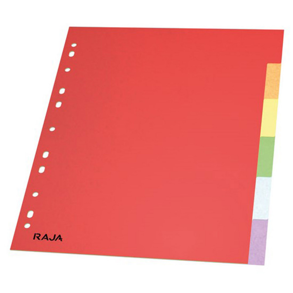 RAJA Intercalaires neutres A4+ en carte lustre 225g couleur - 6 onglets