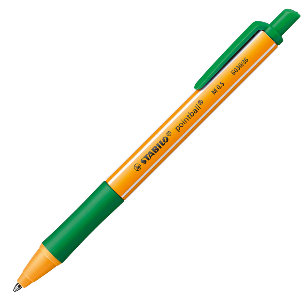 STABILO Stylo bille rtractable pointball pointe moyenne - Encre verte