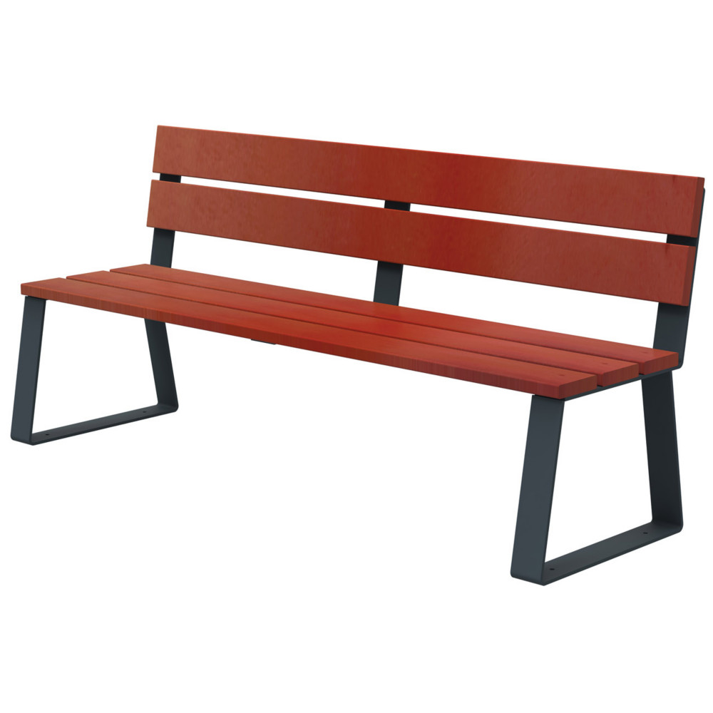 Banc  fixer Ballade L.180 cm Bois et mtal Anthracite mat