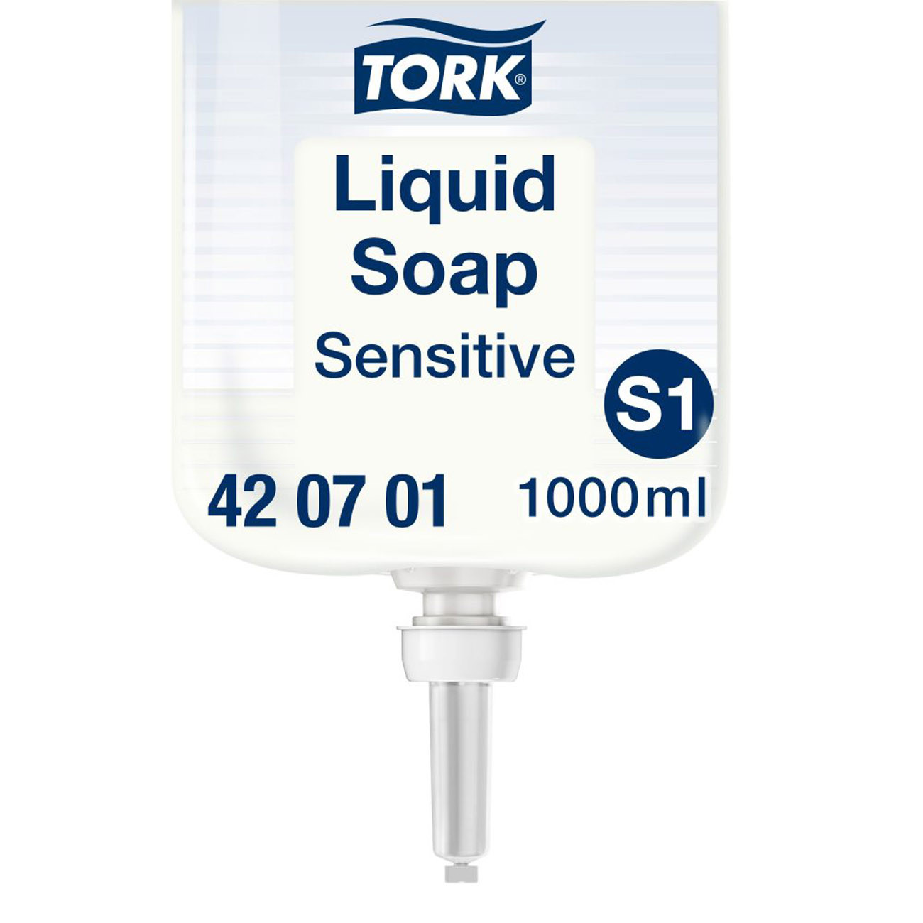 Tork+Savon+liquide+mains+peau+sensible+teste+dermatologiquement+-+420701+-+Recharge+1000+ml+pour+distributeur+S1