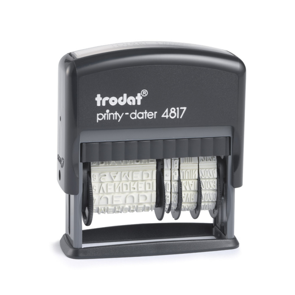 Trodat Tampon dateur multiformules Printy  4817 - 12 formules - 3,8 mm - Noir