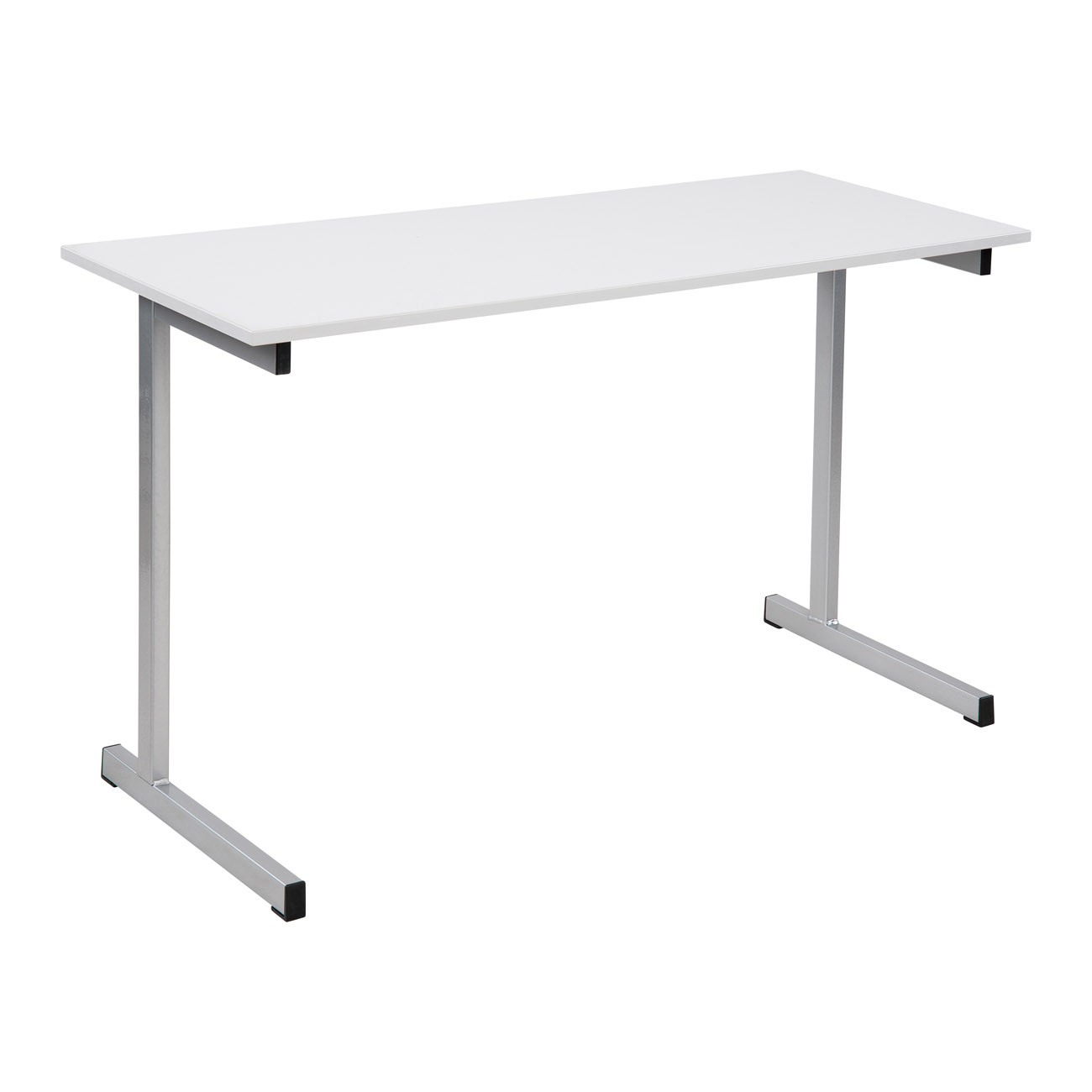 Table de formation 2 places - L.130 x P.50 cm - Plateau Gris - Pieds Gris