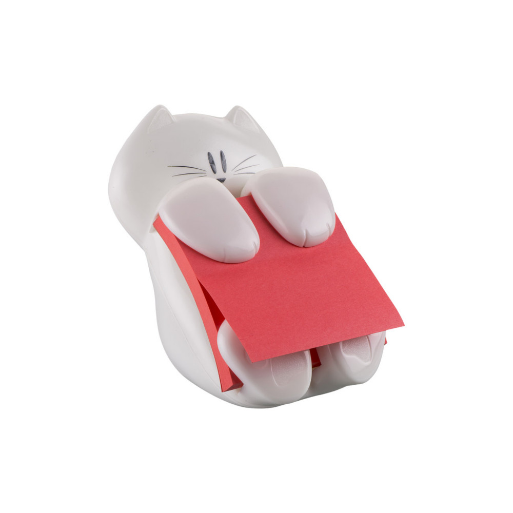 Post-it Dvidoir chat blanc pour Z-Notes repositionnables 76 x 76 mm - 1 bloc de 90 feuilles rouges offert