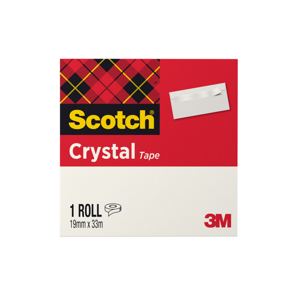 Scotch Crystal Ruban adhsif transparent largeur 19 mm x longueur 33 m