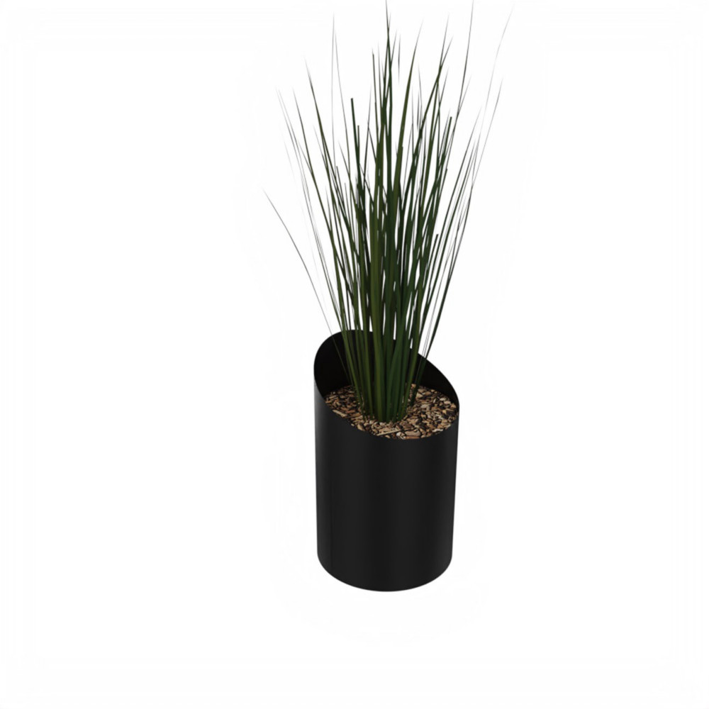 Plante artificielle Bac Design herbes hautes H. 160 cm - Pot rond noir