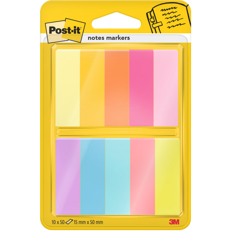 Post-it Marque-pages, 12,7 x 44,4mm, couleurs assorties, lot de 500