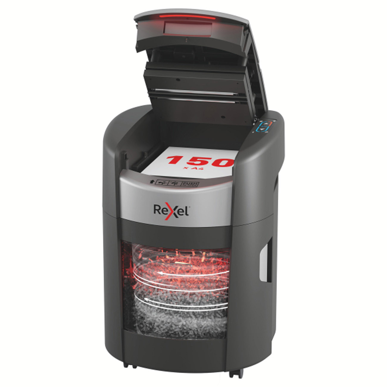 Rexel Destructeur de documents ShredMax 150X Coupe croisée DIN P4 - 150 feuilles - Corbeille 15 L