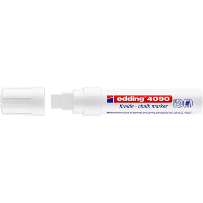 Marqueur Edding 4090 Blanc Ciseau Pack 5 pour verre et bois