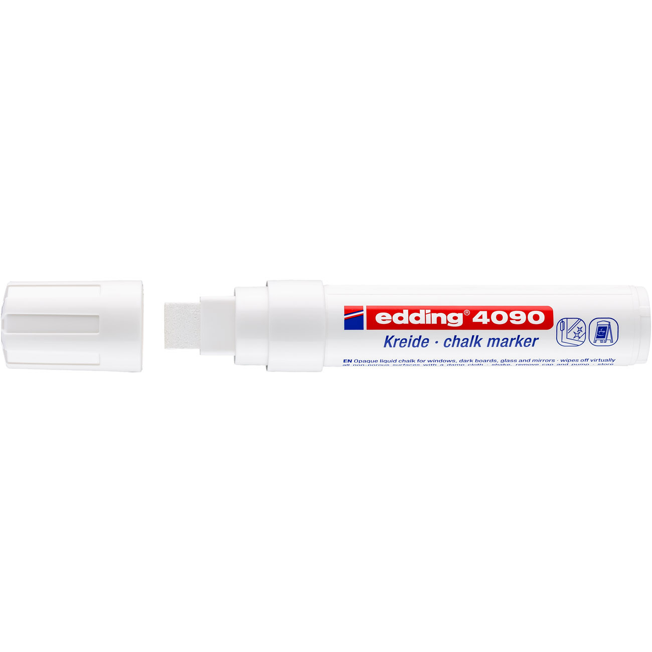 Marqueur Edding 4090 Blanc Ciseau Pack 5 pour verre et bois