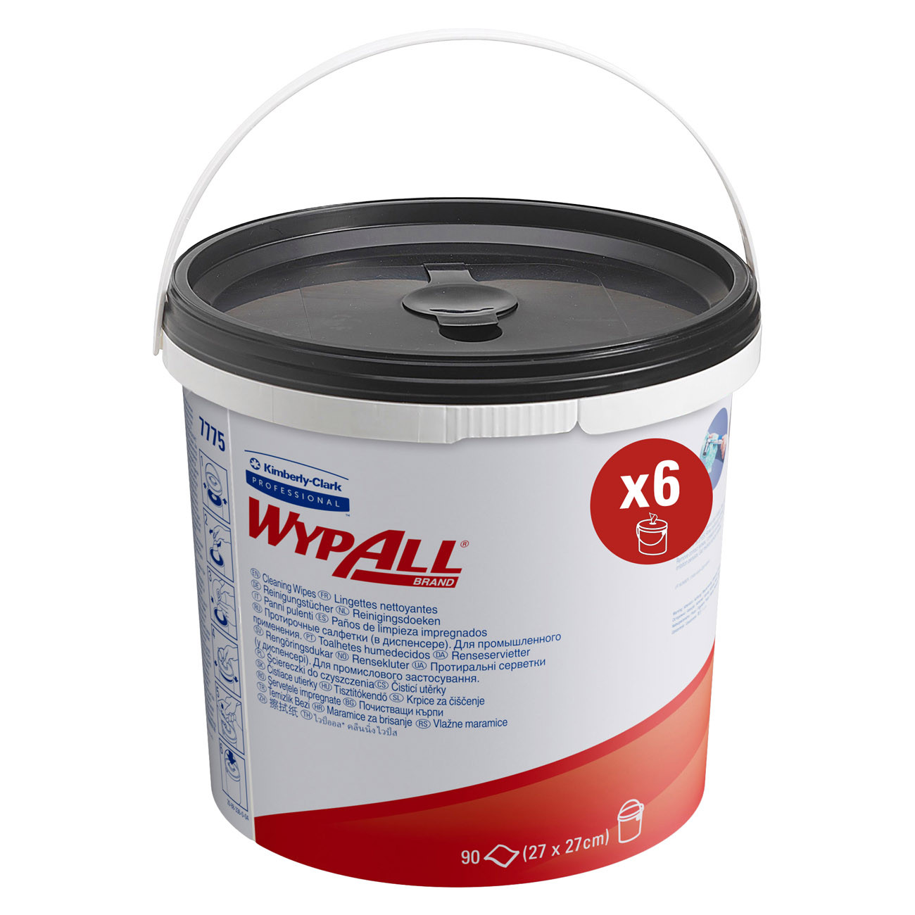 Wypall Lingettes nettoyantes mains et outils - Seau 90 lingettes