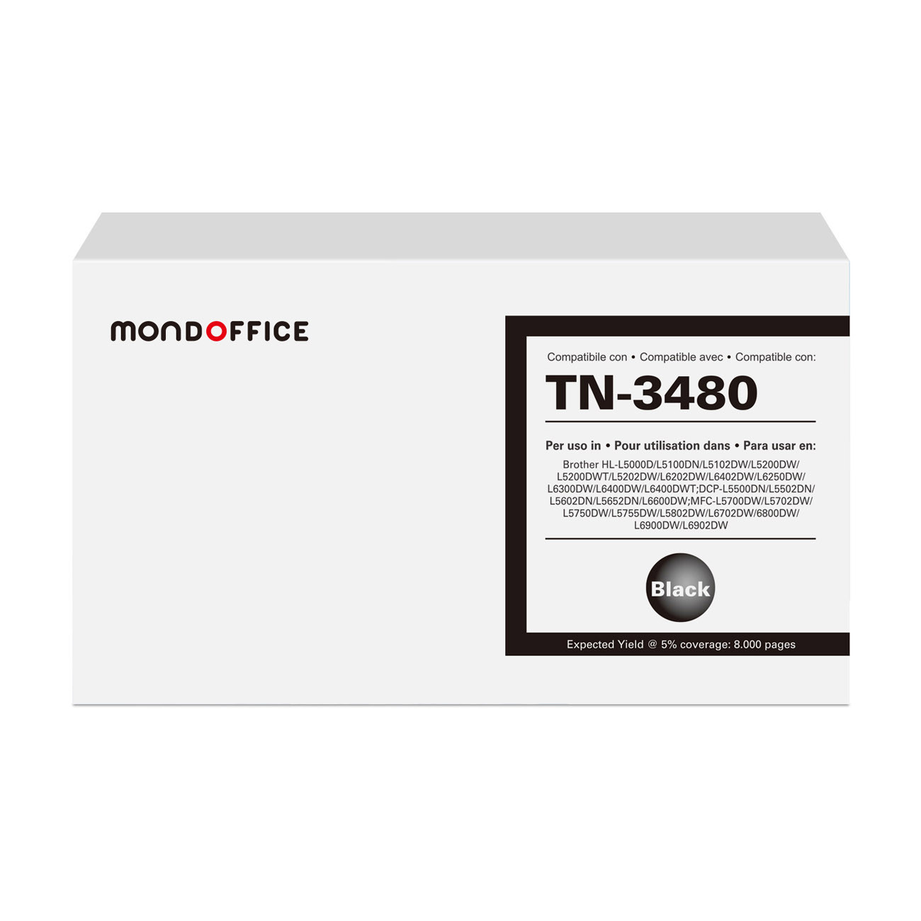 MONDOFFICE Toner compatible BROTHER TN3480 - Noir
