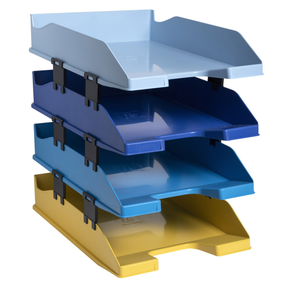 Exacompta Bacs  courrier Bee Blue  la franaise pour documents A4+ - Jeu de 4 coloris assortis