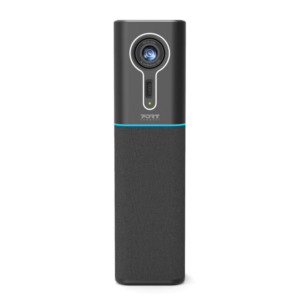 Port Connect Camra tour de confrence tout-en-un avec recadrage automatique IA + Micro + Haut-parleur - USB-C to USB-A - 5 personnes - Noir