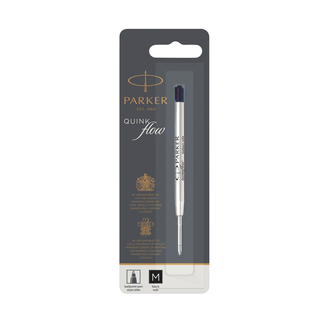 Parker recharges pour stylo bille pointe moyenne encre QUINKflow lot de 10 - vue 2