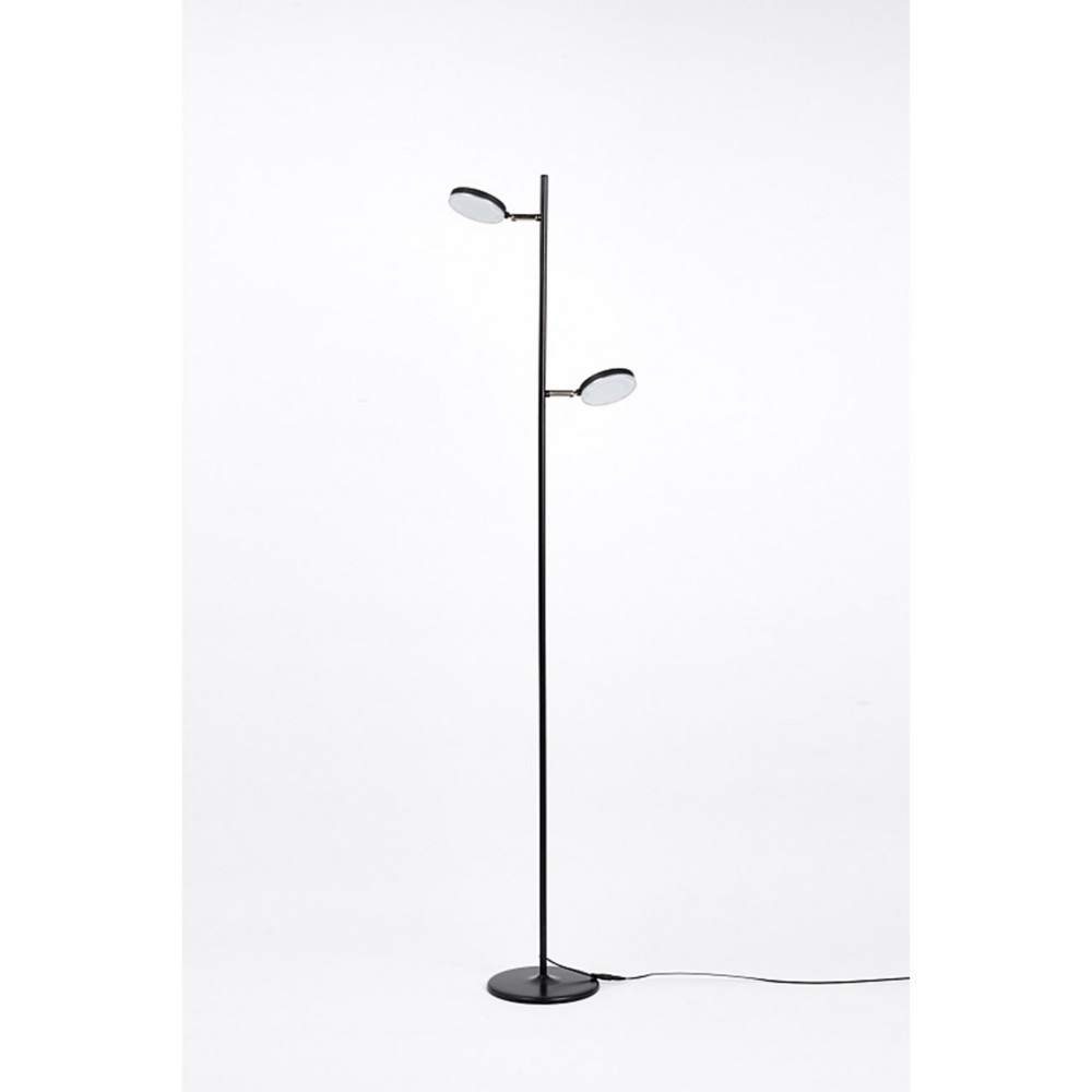 Aluminor Lampadaire liseuse Dclic - 2 sources Leds intgres et orientables - Noir
