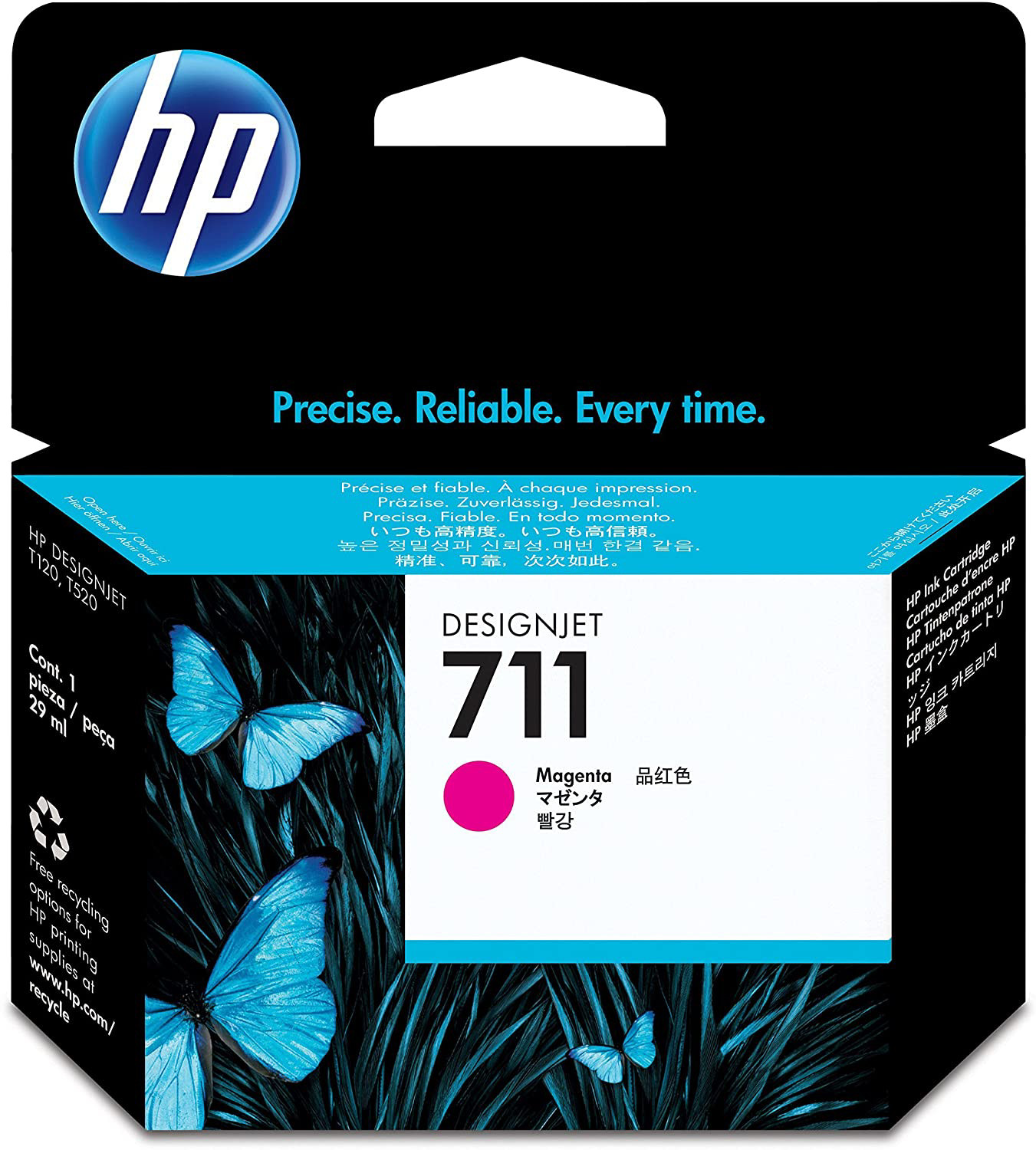 HP 711 Cartouche d'encre authentique CZ131A - Magenta