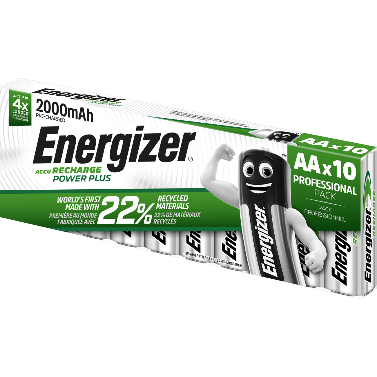 Accu LR06 AA NiMH Energizer Power Plus HR06 E300626800 2000 mAh 1.2 V 10 pc - vue 2