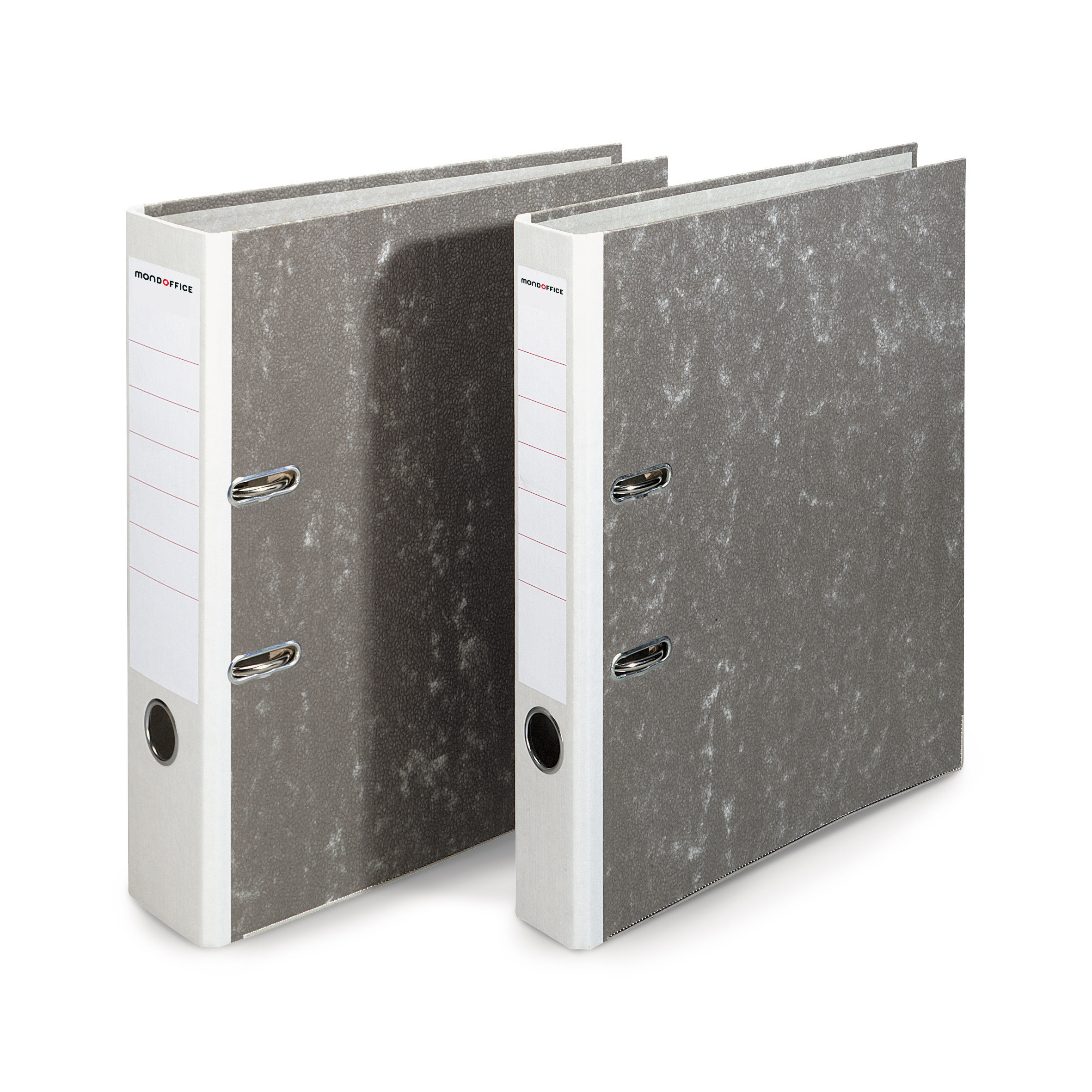 MONDOFFICE Classeur à levier A4 dos 8 cm capacité 600 feuilles - Gris