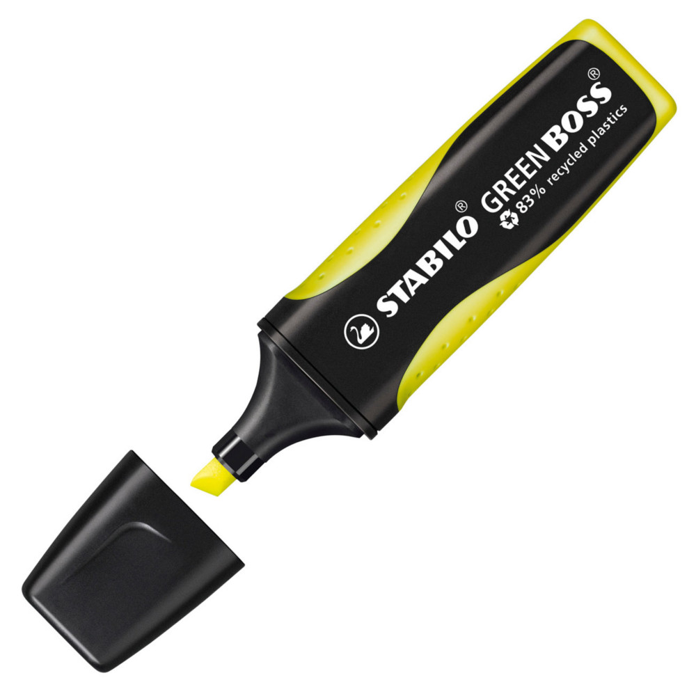 STABILO GREENBOSS Surligneur pointe biseaute 2 et 5 mm - Jaune