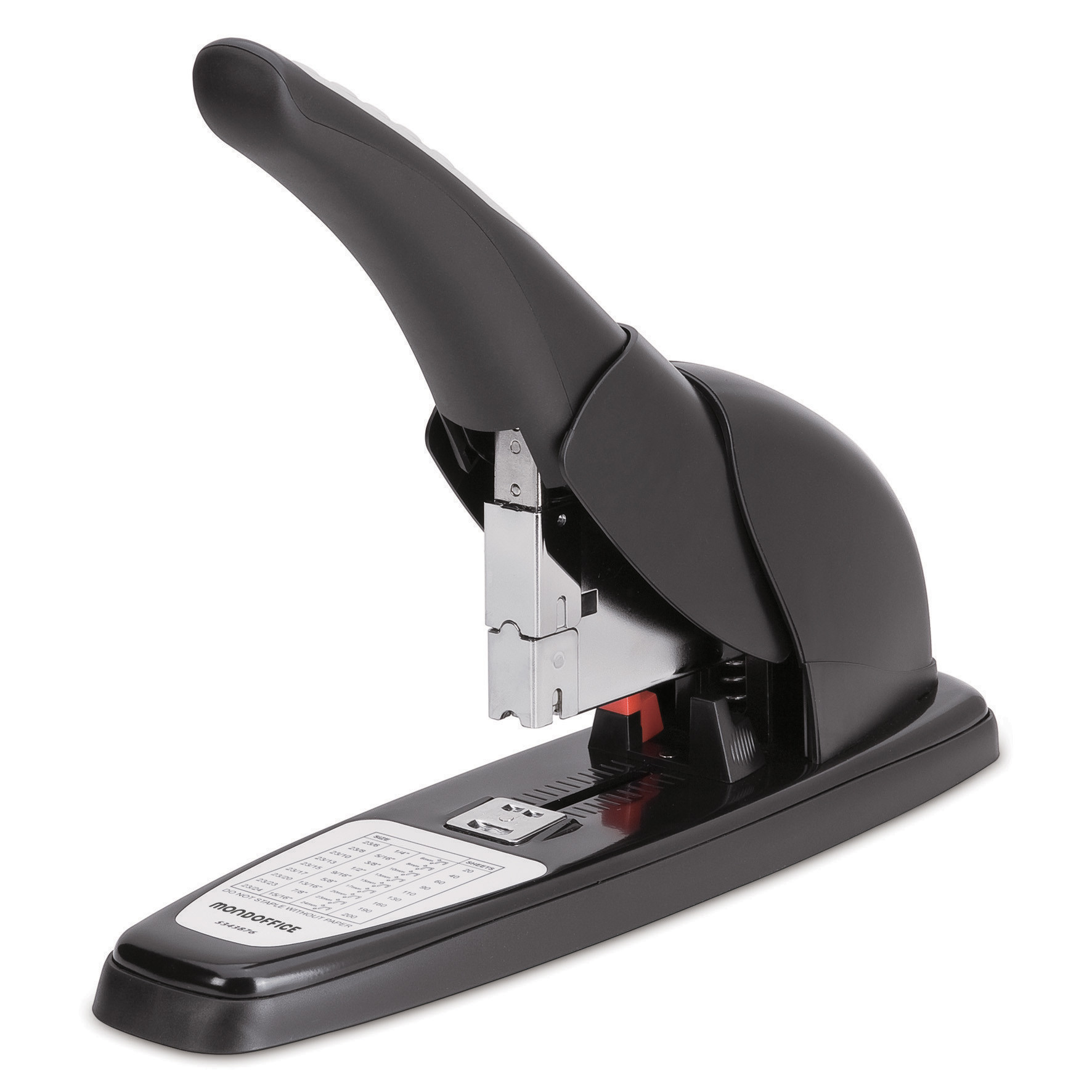 MONDOFFICE+Agrafeuse+de+bureau+-+Agrafes+23/6+à+23/24+-+Capacite+200+feuilles+-+Noir