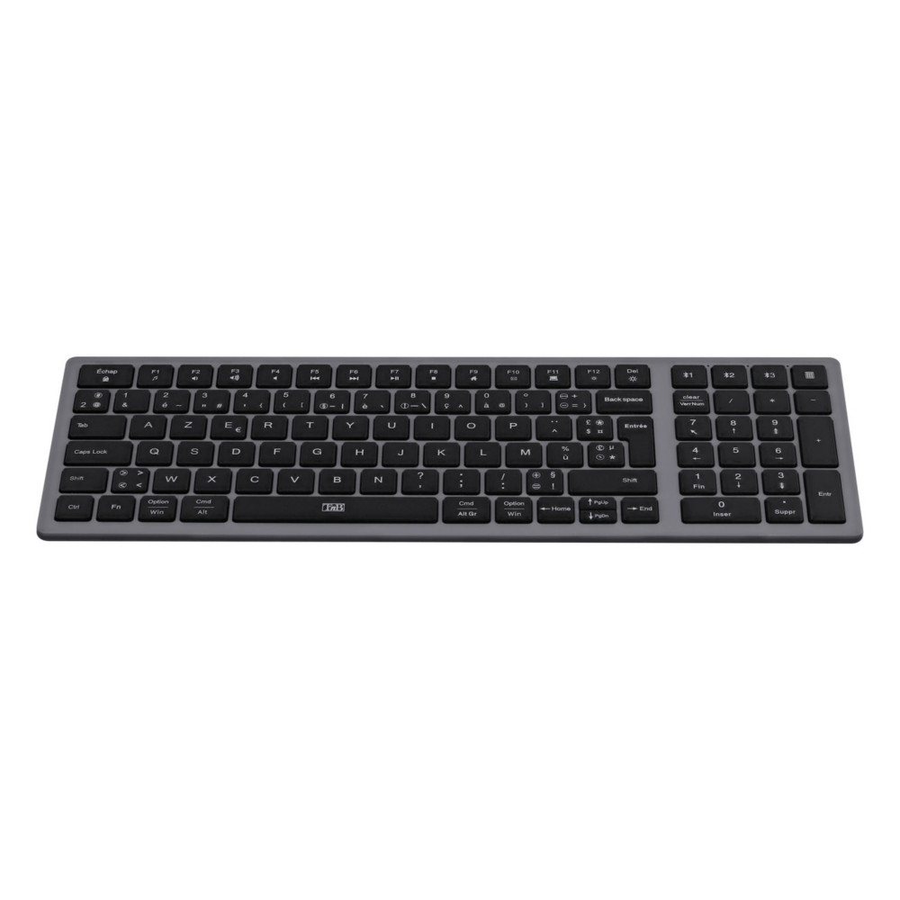 TNB Clavier sans fil Bluetooth rechargeable Ultra fin AZERTY - Noir