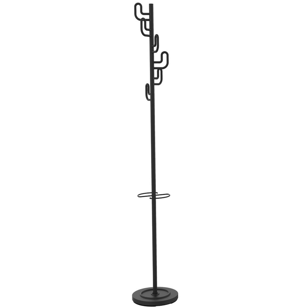 Unilux Portemanteau ICARUS 6 patres et un support parapluie - Noir