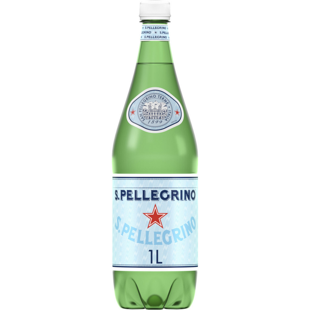 San Pellegrino Eau minrale gazeuse lgrement ptillante - Lot 6 bouteilles PET 1 L