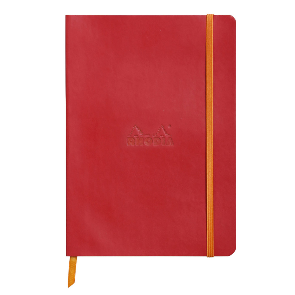 Rhodia Carnet souple Rhodiarama A5 14,8 x 21 cm - 90g - Lign 7 mm - Rouge - 160 pages