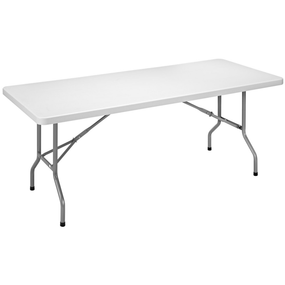 Table pliante polythylne rectangle L.182 x P.76 cm - Gris