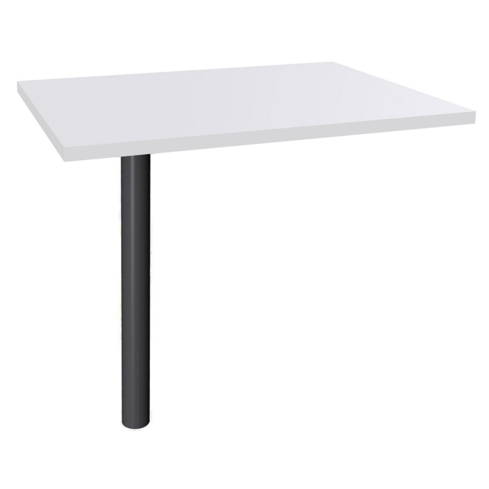 Extension rectangle pour bureau Activity Blanc L.60 x P.80 cm - Pied tube Anthracite