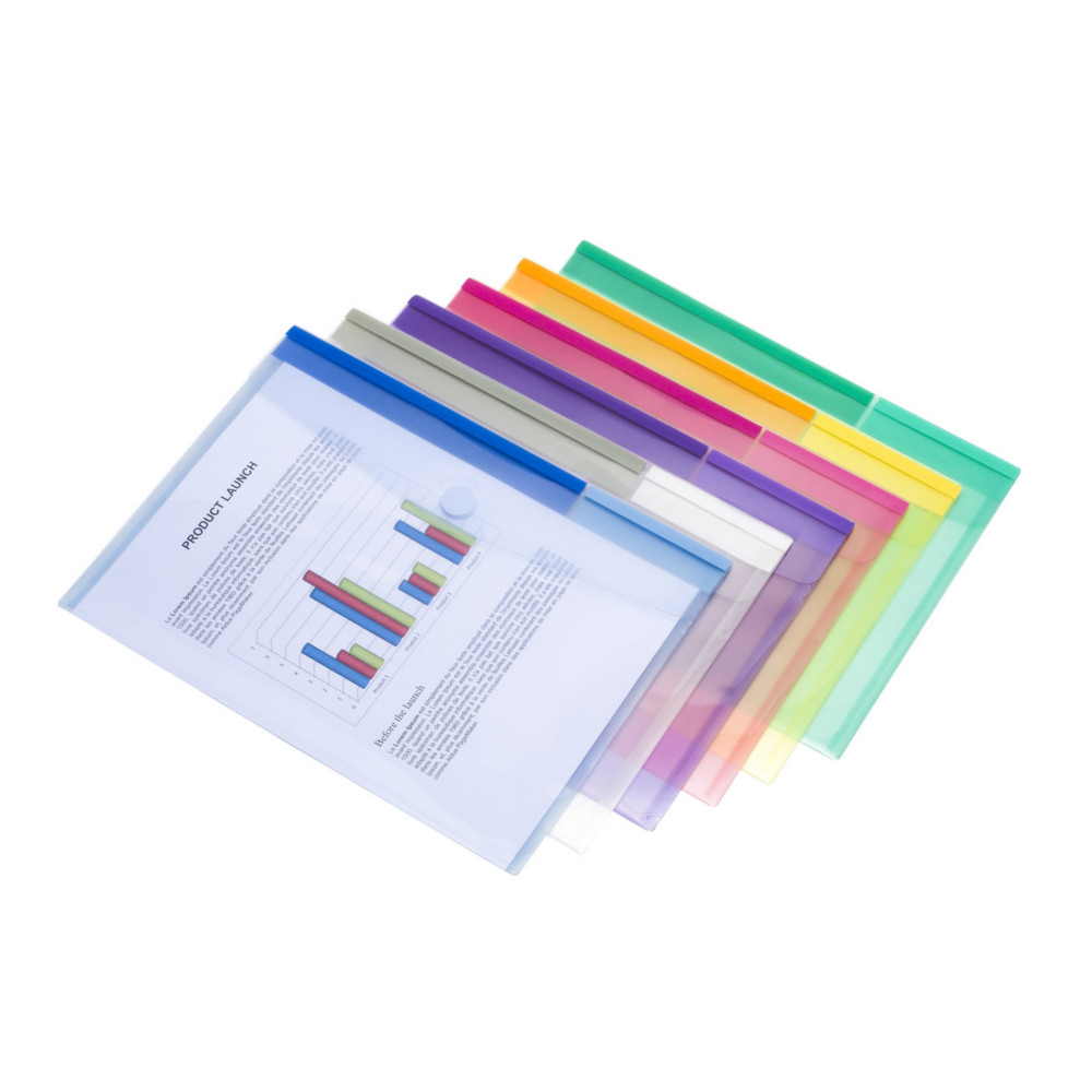 DJOIS by Tarifold Pochettes-enveloppes Color Collection A4 polypropylne assorties  - lot de 12