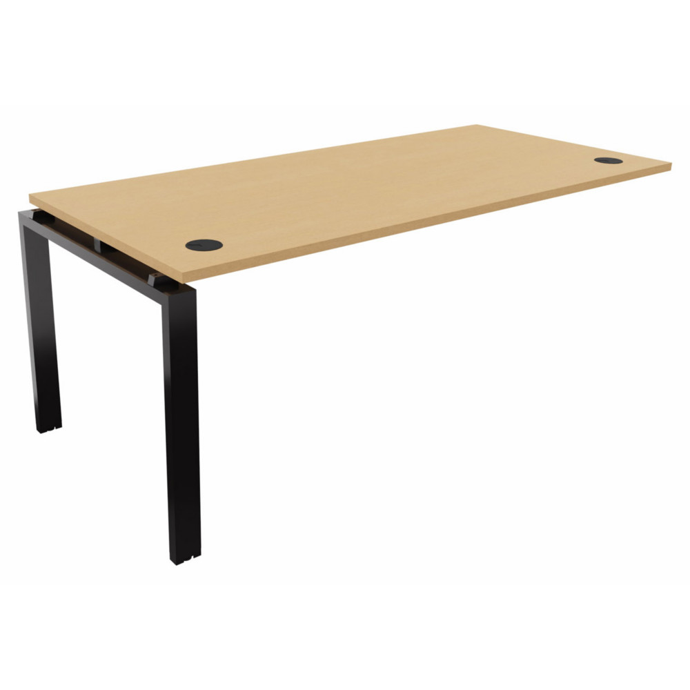 Bureau suivant E-link L.180 x P.80 cm - Plateau Htre - Pieds Noir