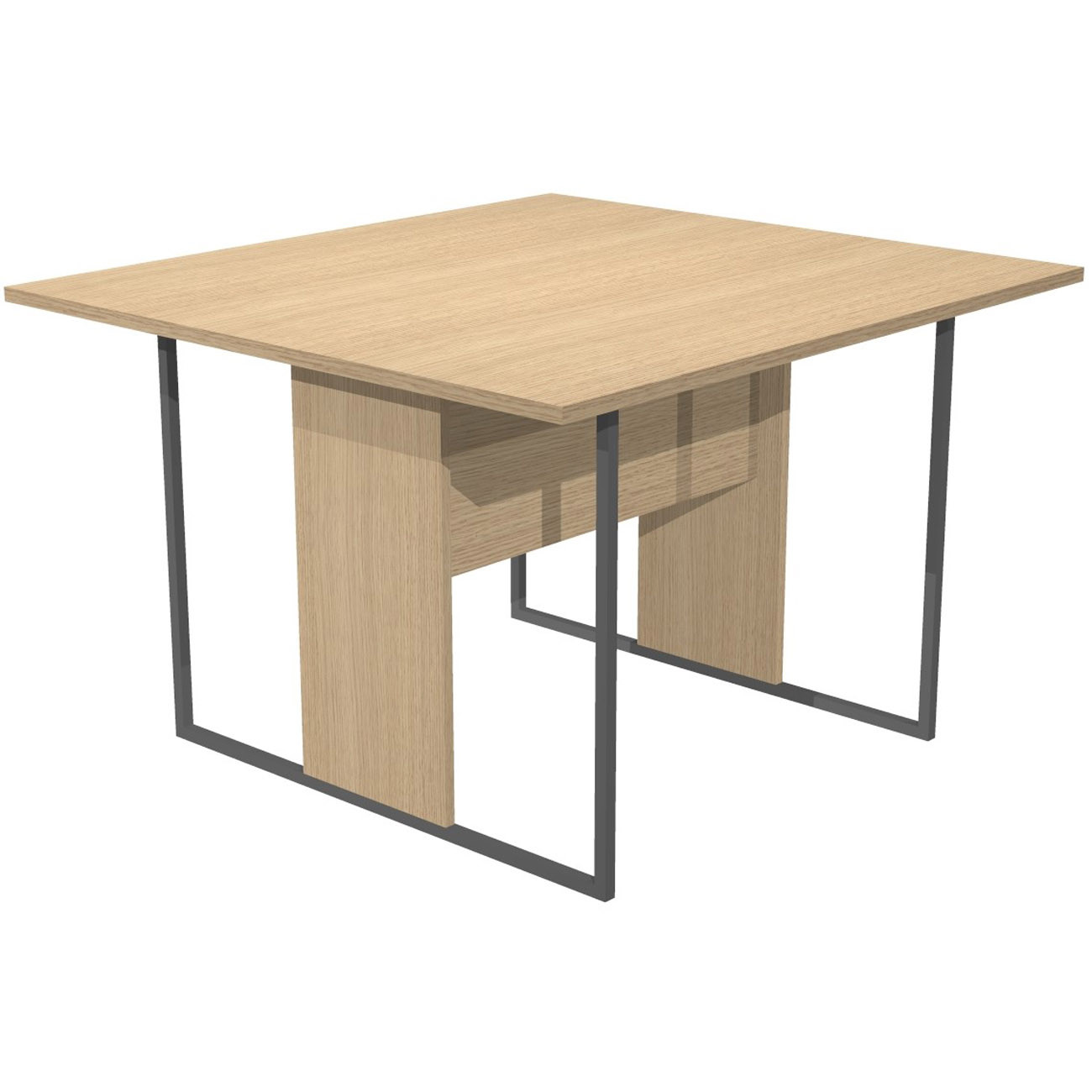 Table de réunion Presto 120 x 110 cm - Plateau Chêne - Pieds Anthracite