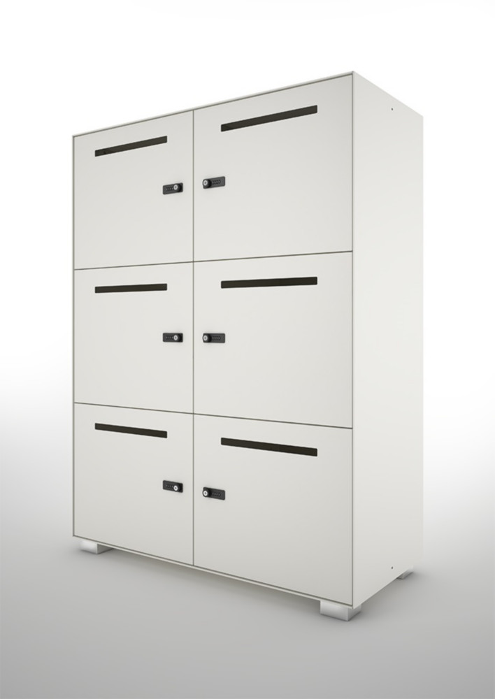 Casiers vestaires mtal Primo Locker Module de 6 cases - Blanc