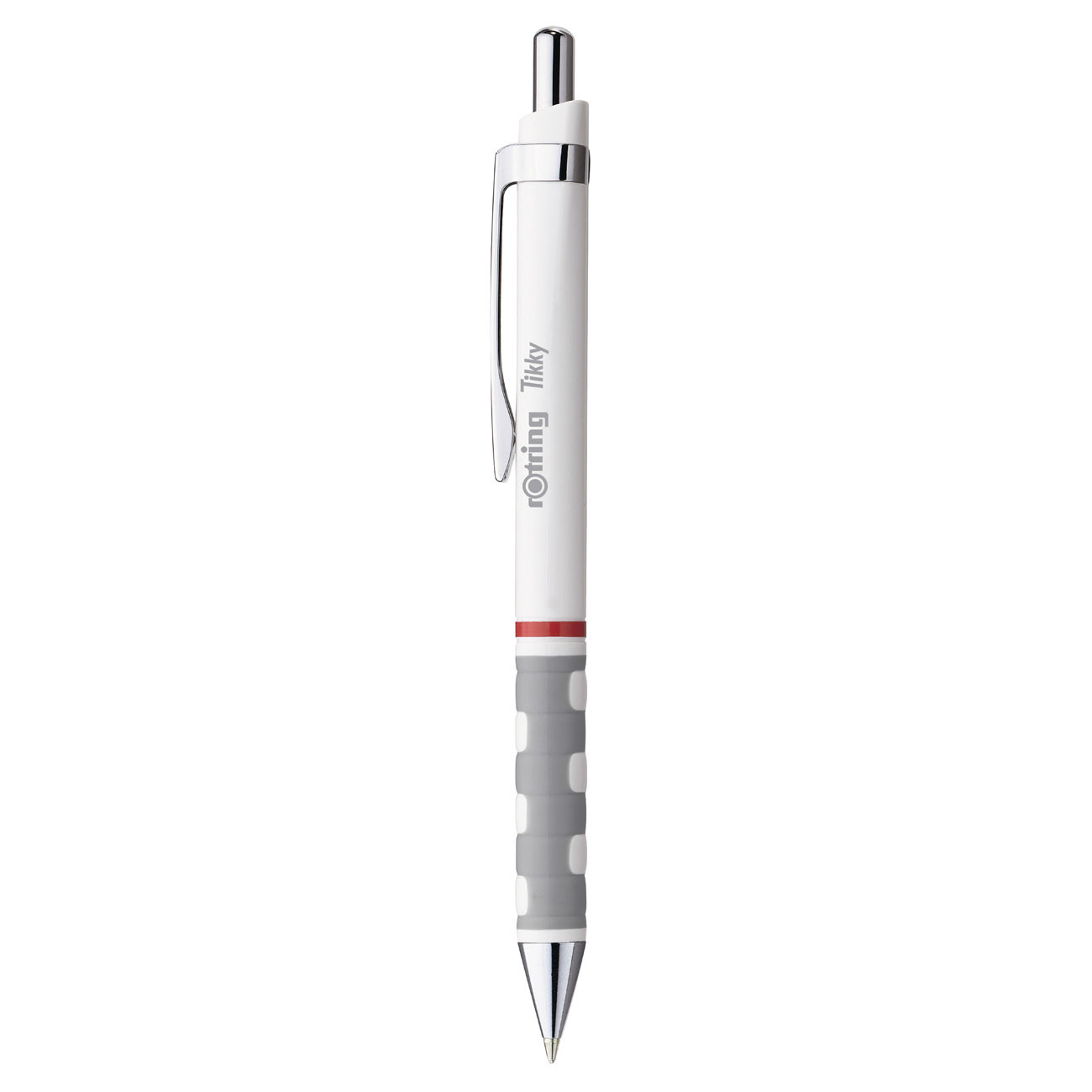 Rotring Stylo bille rétractable pointe moyenne avec grip rOtring Tikky - Corps blanc - Encre bleue