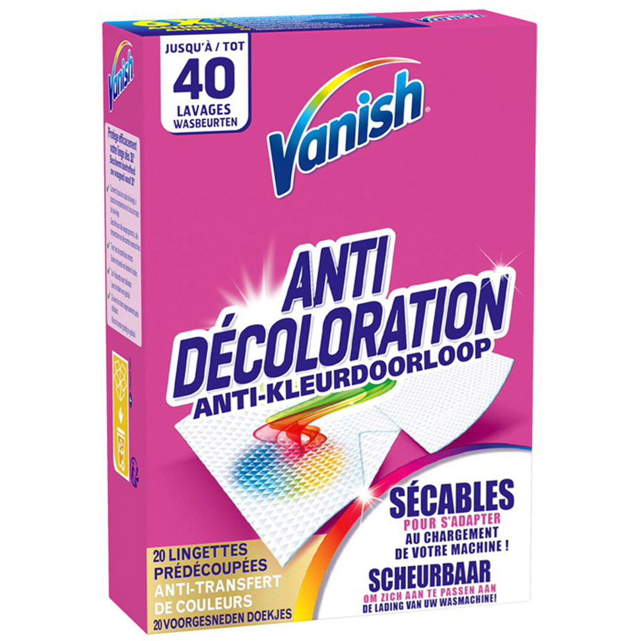 Vanish lingettes anti décoloration ultra protection intégrale x20 - vue 2