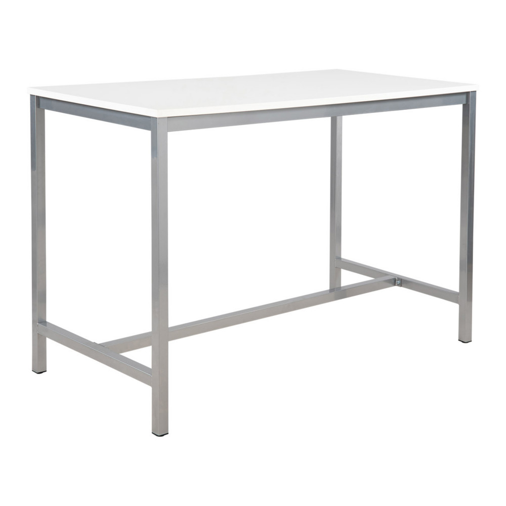 Table haute 110 cm polyvalente Budget 160 x 80 cm - Blanc pieds mtal Aluminium