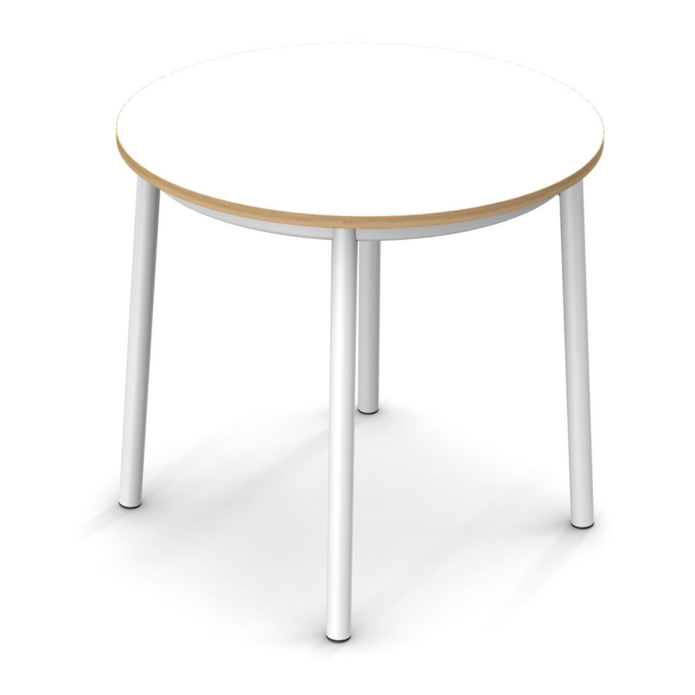 Sokoa Table de restauration ronde Klik H. 74 cm - Plateau Blanc - Pieds Blanc