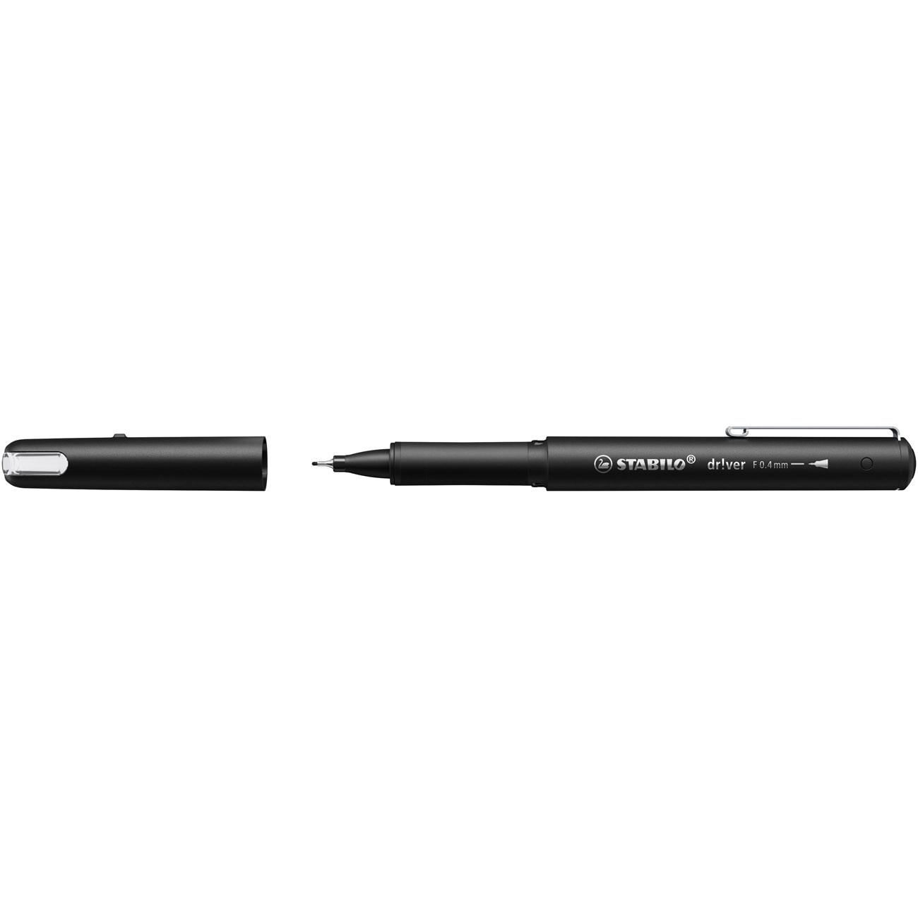 STABILO Stylo-feutre Dr!ver pointe fine (0,4 mm) - Corps en plastique biosourcé - Encre Noir