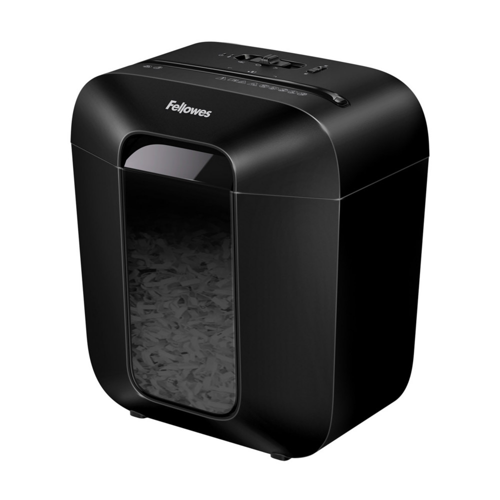 Fellowes Destructeur de documents Powershred LX25 coupe croise DIN P4 - 6 feuilles - Corbeille 11,5L - Noir